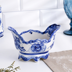 Икорница "Ванночка", 12 х 11 см, гжель No Brand