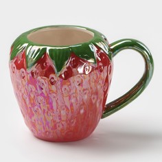 Кружка керамическая «Клубника», 500 мл, цвет красный No Brand