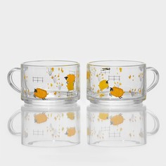 Кружки стеклянные «Весна», 420 мл, 2 шт No Brand