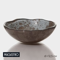 Миска Magistro «Мрамор», d=12,5 см, цвет черный