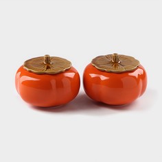 Набор банок керамических для хранения Persimmon, 2 предмета: 175 мл, посуда для Хэллоуина, No Brand