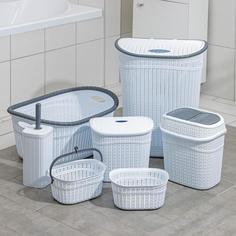 Набор для ванной комнаты, 7 предметов: корзина 4 шт, корзина для белья, ведро для мусора, Plastart