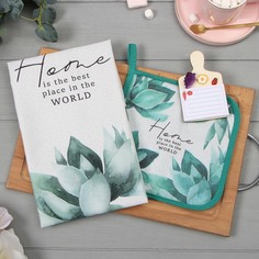 Набор подарочный "Home" полотенце 40х73см, прихватка 19х19см, магнит 11х7см Этель