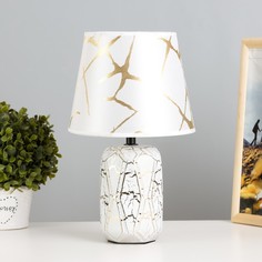 Настольная лампа "Анде" Е14 40Вт бело-золотистый 20х20х33 см Risalux