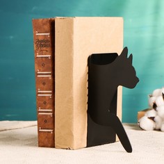 Ограничитель-подставка для книг "Кот" черный, 1шт Хорошие сувениры