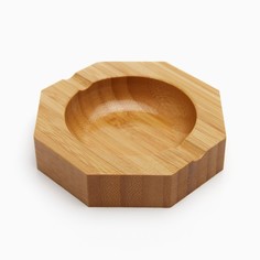 Пепельница из бамбука, 10 х 10 х 2 см No Brand