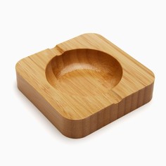 Пепельница из бамбука, 10 х 10 х 2 см No Brand