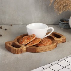 Поднос для подачи с ручками Adelica, 25,5x17,5x2 см, дуб