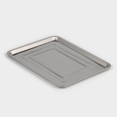 Поднос прямоугольный, 45x35x2 см, нержавеющая сталь No Brand