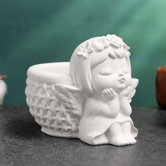 Подсвечник "Ангел с корзинкой" 9х6,5х7см Хорошие сувениры