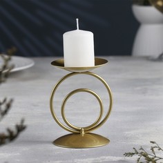 Подсвечник "Закат" металл на одну свечу, 8,3х11 см, золотой No Brand