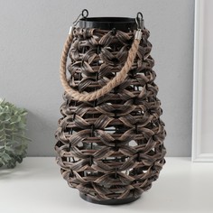 Подсвечник пластик на 1 свечу "Вязка" 13х23х37 см No Brand