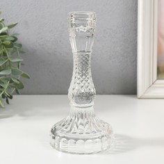 Подсвечник стекло на 1 свечу "Геката" d=2,5 см 8х8х17,5 см No Brand