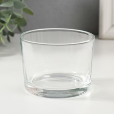 Подсвечник стекло на 1 свечу "Круглый" прозрачный 8х8х6 см No Brand