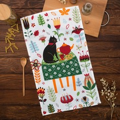 Полотенце кухонное «Кошечка» 35х60 см (2 шт.) Доляна