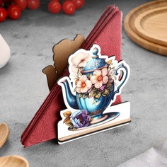 Салфетница "Чайник с цветами", 14 х 12 х 6 см No Brand