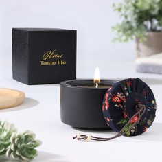 Свеча ароматическая "Soy WAX", страсть, черная, 9х9 см No Brand