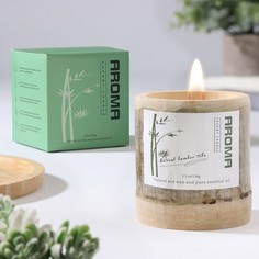 Свеча ароматическая в бамбуке "Бамбуковый ствол", соевый воск, 25ч, 150 гр, в коробке, 8,5 No Brand