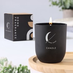 Свеча ароматическая в стакане "Home Fragrance", парфюм, черная, 7х8 см No Brand