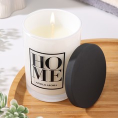 Свеча ароматическая в стакане "Home", Бай Байхэ, белая, 8х10,5 см No Brand