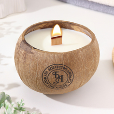 Свеча в кокосе ароматическая, японский аромат Хиросима, в коробке No Brand