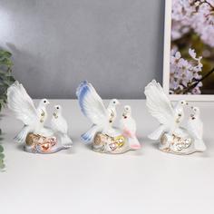 Сувенир керамика "Ухаживания голубей" МИКС стразы 12,5х11х5,5 см No Brand