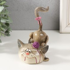 Сувенир полистоун лак "Кошечка играет с клубком" 9,5х8х12,5 см (2 шт.) No Brand