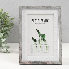 Фоторамка пластик 10х15 см "Двойная. Серое дерево" 18,8х13,8х1,4 см No Brand