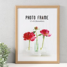 Фоторамка пластик 30х40 см "Вытянутый ромб из дерева" 32х42 см No Brand