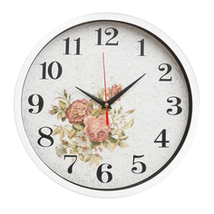 Часы настенные "Цветы", d-30 см, плавный ход No Brand