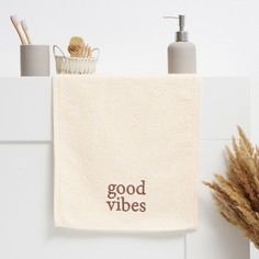 Этель Полотенце махровое Этель Good vibes 35х50 см, 100% хлопок, 350 г/м2