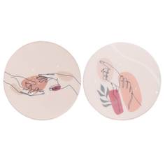 Подставка под кружку, 10 см, 2 шт, силикон, бежевая, Руки, Hand Kuchenland
