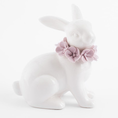 Статуэтка, 15 см, фарфор Porcelain, молочный, Кролик в цветах, Pure Easter Kuchenland