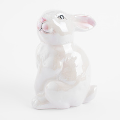 Статуэтка, 16 см, керамика, молочная, перламутр, Кролик, Easter Kuchenland