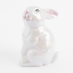 Статуэтка, 16 см, керамика, молочная, перламутр, Кролик, Easter Kuchenland