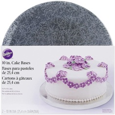 Серебристая круглая подставка для торта: d=25,4 см, 2 шт. Wilton