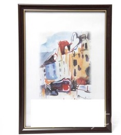 Фоторамка пластиковая 21x30, Pioneer, корич.с черной жилкой
