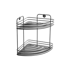 Полка для ванной комнаты угловая Raindrops W7256 2-яруса 20x20x23.5 см черный