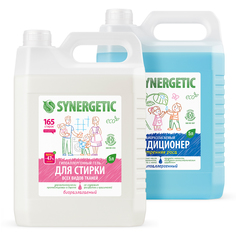 Набор для стирки Synergetic гель универсальный 5 л, кондиционер-ополаскиватель 5 л