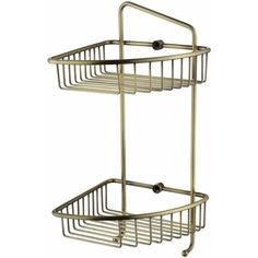 Полка для ванной комнаты Kaiser KH-5071 угловая с крючками бронза