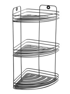 Полка для ванной комнаты Rosenberg Black W7256 угловая 3-х ярусная Raindrops