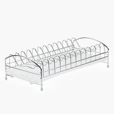 Сушилка для тарелок, 38х19 см, 12 отд, с поддоном, металл/пластик, Twist silver Kuchenland