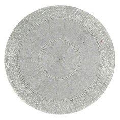 Салфетка под приборы, 36 см, бисер, круглая, светло-серебристая, Circle beads Kuchenland