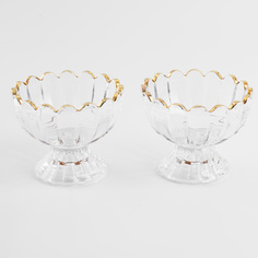 Креманка, 9 см, 120 мл, 2 шт, стекло Р, с золотистым кантом, Ribby gold Kuchenland