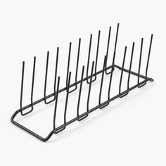 Сушилка для тарелок, 29х10 см, 9 отд, металл, черная, Twist black Kuchenland