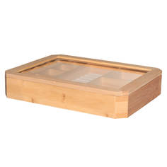 Шкатулка для украшений, 30х23 см, бамбук/стекло, Bamboo Kuchenland