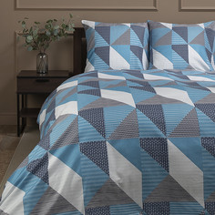 Комплект постельного белья Amore Mio Factor 1.5-спальный, полисатин, голубой