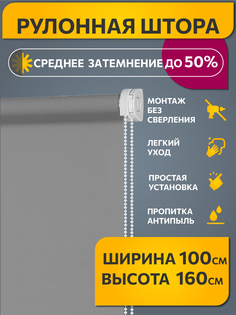 Штора рулонная Decofest 80357492 100x160 см серая