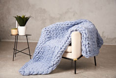 Плед Dollywool 70х120 см, серый с голубым отливом