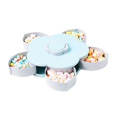 Коробка диспенсер для конфет Flowers Overflow Candy Box oдноярусная конфетница, голубая Baziator